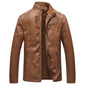 Men's new winter PU leather jacket